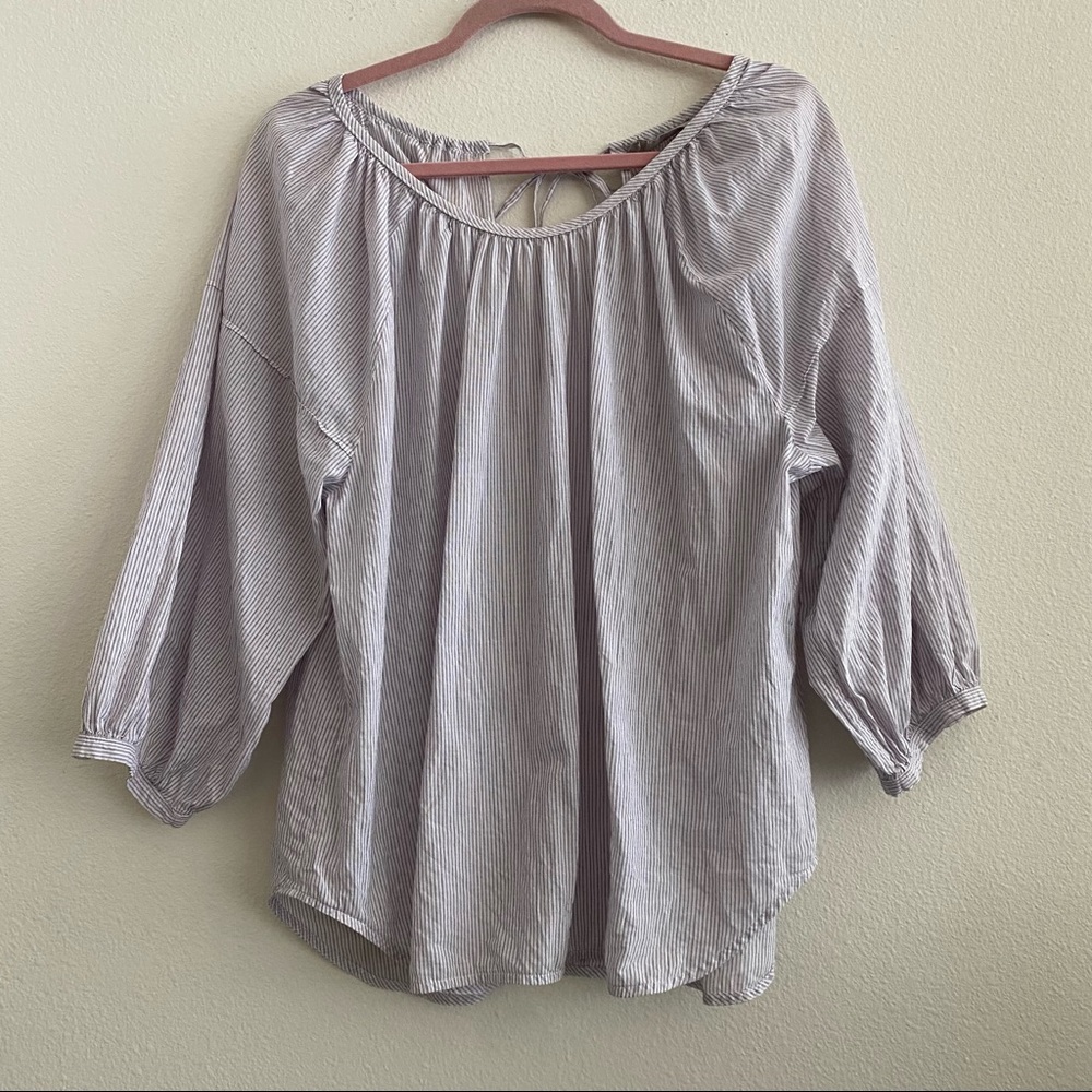 EVERLANE Striped Blouse Size 10
